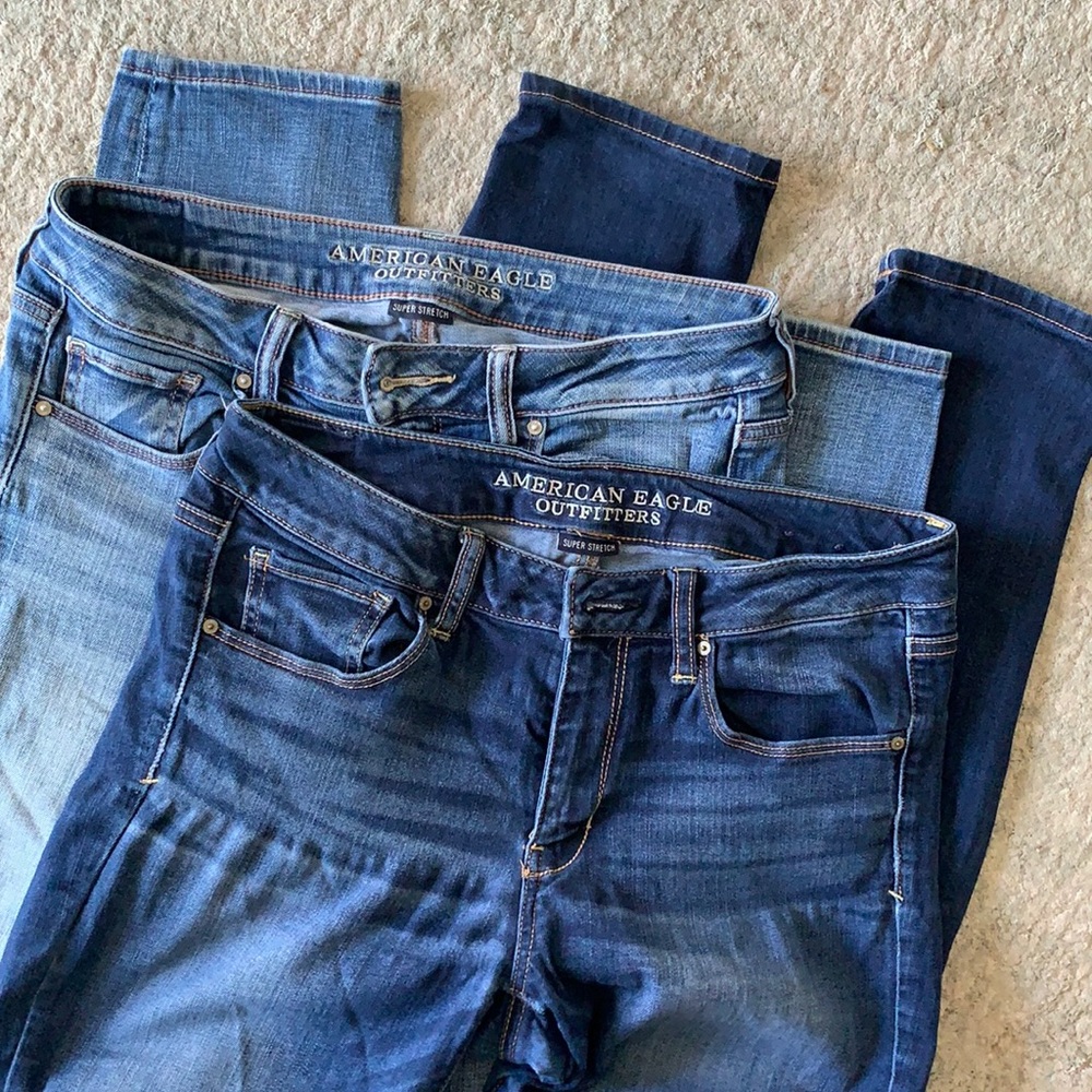 AEO Super Stretch Skinny Jeans Long LOT OF 2